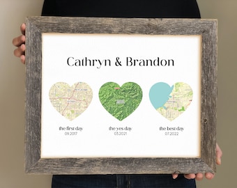 We Met, We Married, We Live, Personalized Map Gift - Husband or Wife 1st Anniversary Gift  First Anniversary for Newly Weds, Our Love Story