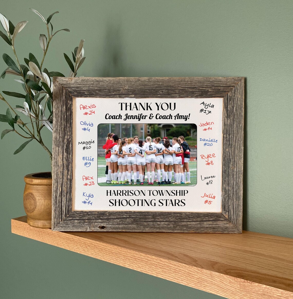 Signable Photo Frame Coach Gift Team Picture Signable Picture Gift for Coach- Athletic ...
