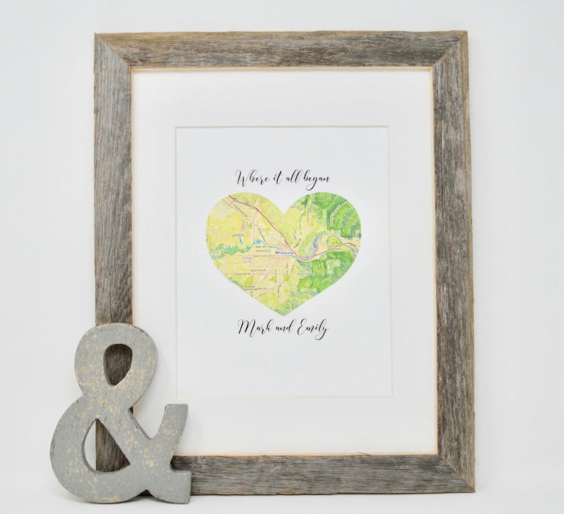 Engagement Gift, Engagement Location Gift, Where it all began map print, Engagement gift for friend, Wedding Gift Ideas, Destination Wedding image 4
