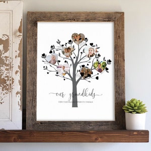 Family Tree with Last Name and Pictures of Family Gift for Mom from siblings, 70th Birthday Gift for Her, Grandma Gifts, Family Picture image 3