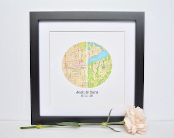 Unique Gift for Couples- Map Art, Engagement Gift, Map Theme Wedding, Personalized Name Gift, Custom Map Gift for Bride