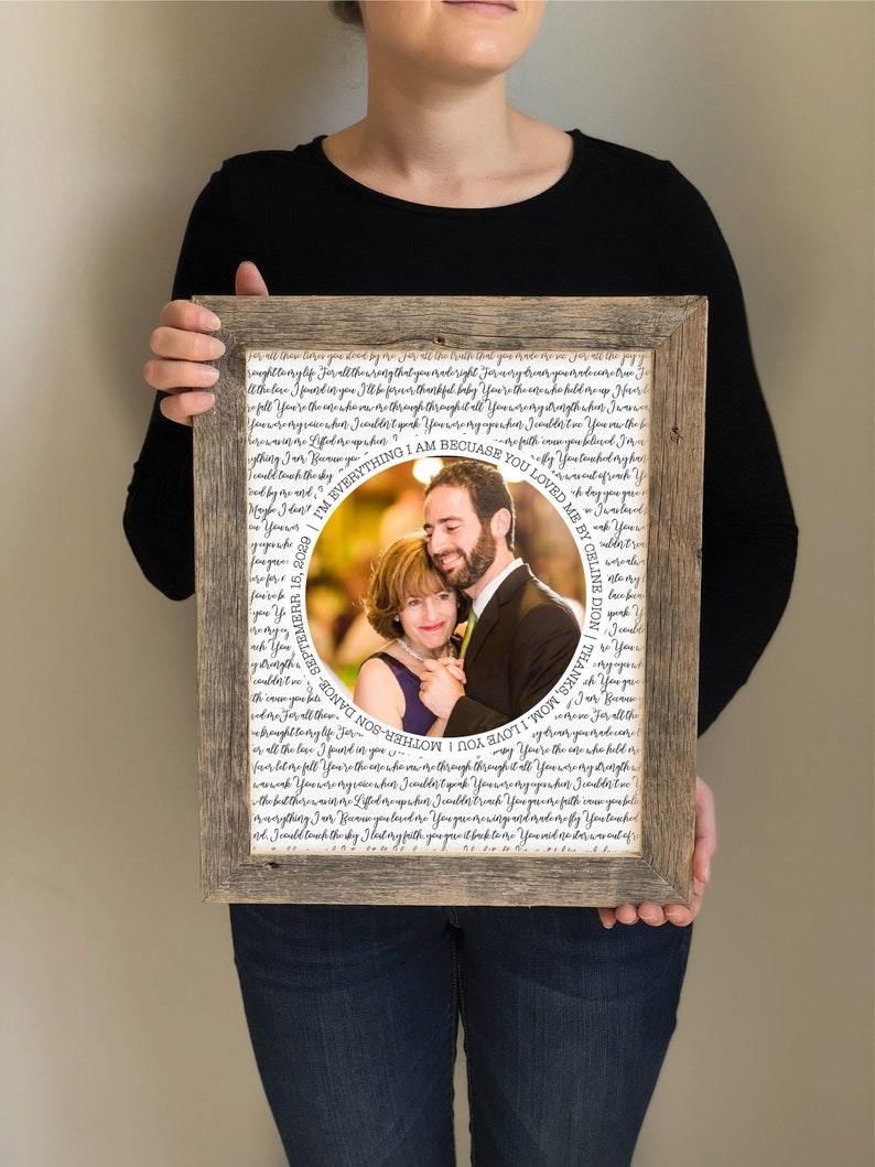 Personalized Mothers Day Gift with Photo and Song Lyrics Wedding Day photo Gift for Mom, Custom Gift for Mom from Daughter, Mom Gifts image 3