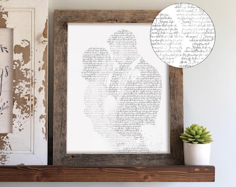 First Wedding Anniversary Gift with Song Lyrics- 1st Anniversary Gift, One Year Anniversary Gift First Dance Song Lyrics Art for Master Room
