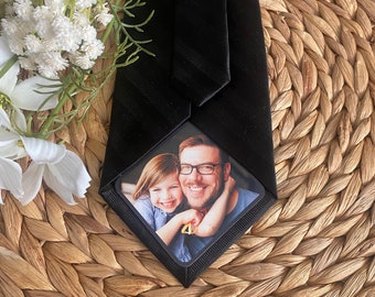 Dad Tie Sticker- Wedding Day Thank You Gift for Dad- before walking down the aisle, Custom Picture for Tie with Personalization