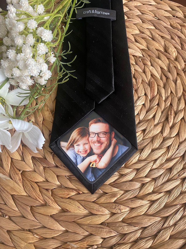 Photo Patch for Dad's Tie Gift for Dad on Wedding Day, Tie Gifts for Father of the Bride, Sentimental Dad Gifts, Unique Picture Gifts image 6