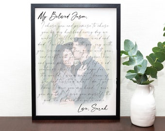 Personalized Love Letter Anniversary Gift for Husband- Sentimental 1st Anniversary gift for Wife, 1st Wedding Anniversary Framed Song Lyrics