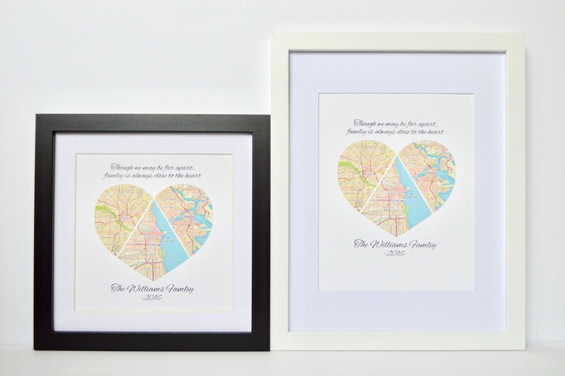 Wedding Gift for Long Distance Couple Bridal Shower Gift, Map Wedding Gift, Gift for Bride, Gift for Groom, International Wedding, Map image 4