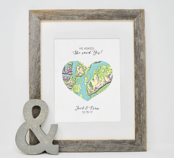 Engagement Gift Engagement Location Gift Where It All Began Etsy