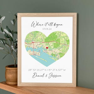 Engagement Gift for couple- Map of engagement location, She said Yes Frame, Coordinates Gift, Engagement Picture Frame, We're engaged