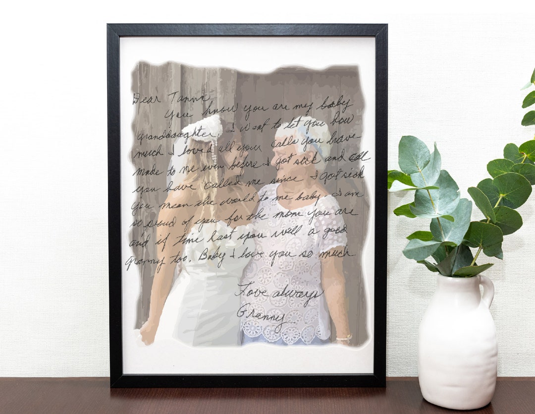 Memorial Gifts With Handwriting Your Own Letter With Watercolor Picture Bereavement Gift for