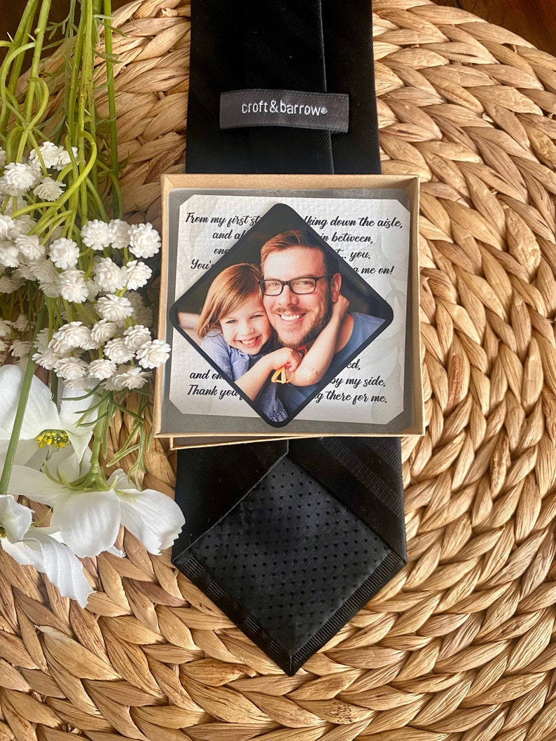 Photo Patch for Dad's Tie Gift for Dad on Wedding Day, Tie Gifts for Father of the Bride, Sentimental Dad Gifts, Unique Picture Gifts image 10