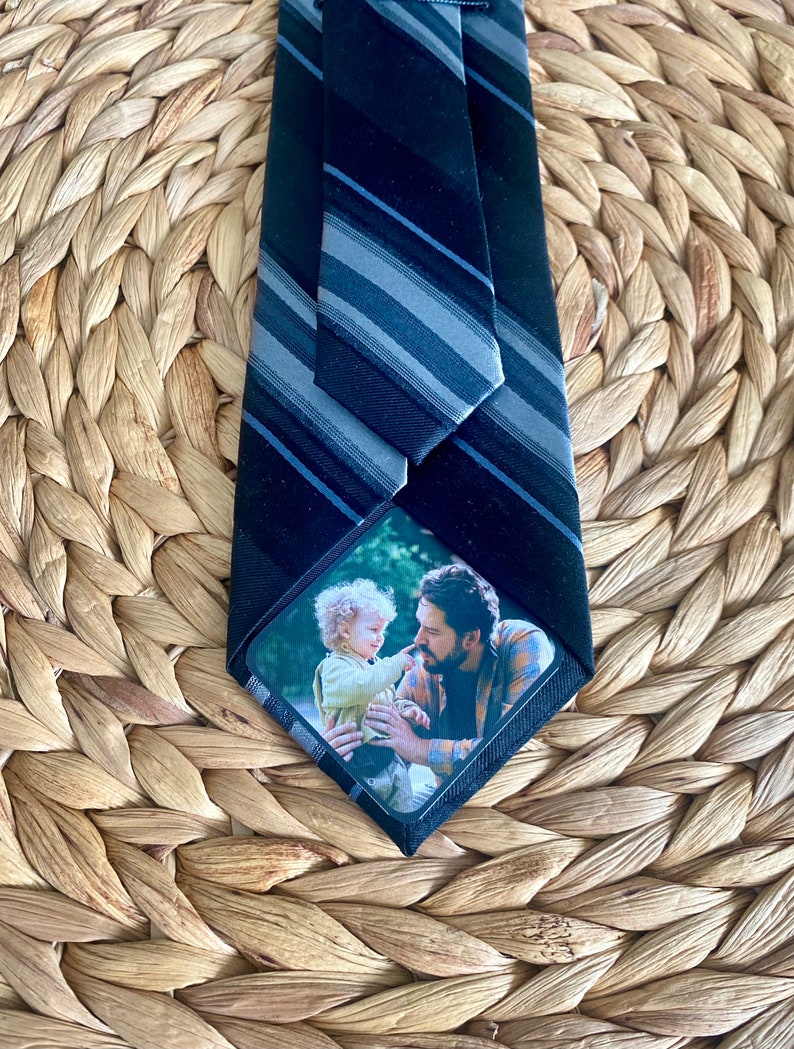 Photo Patch for Dad's Tie Gift for Dad on Wedding Day, Tie Gifts for Father of the Bride, Sentimental Dad Gifts, Unique Picture Gifts image 8