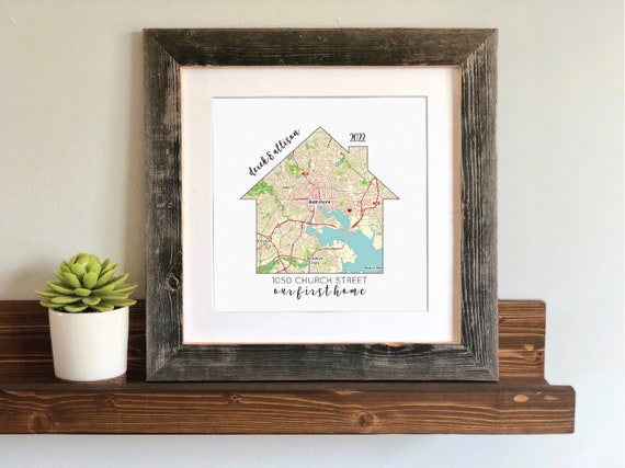 Housewarming Gift, Our First Home, House Map, First Home Gift for Couple,  Personalized Map Art, Personalized House Warming Gifts, New Home 