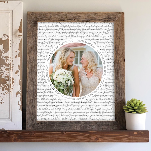 Mother of the Bride Gift- Personalized picture of mom and bride, Gift for Mother from Daughter, Meaningful Gift for Mom, Mothers Day Ideas