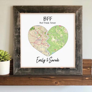 Amitié longue distance - Cadeau de carte personnalisé pour meilleure amie, cadeaux d'amitié longue distance, cadeau de départ pour un ami, cadeau meilleur ami, carte