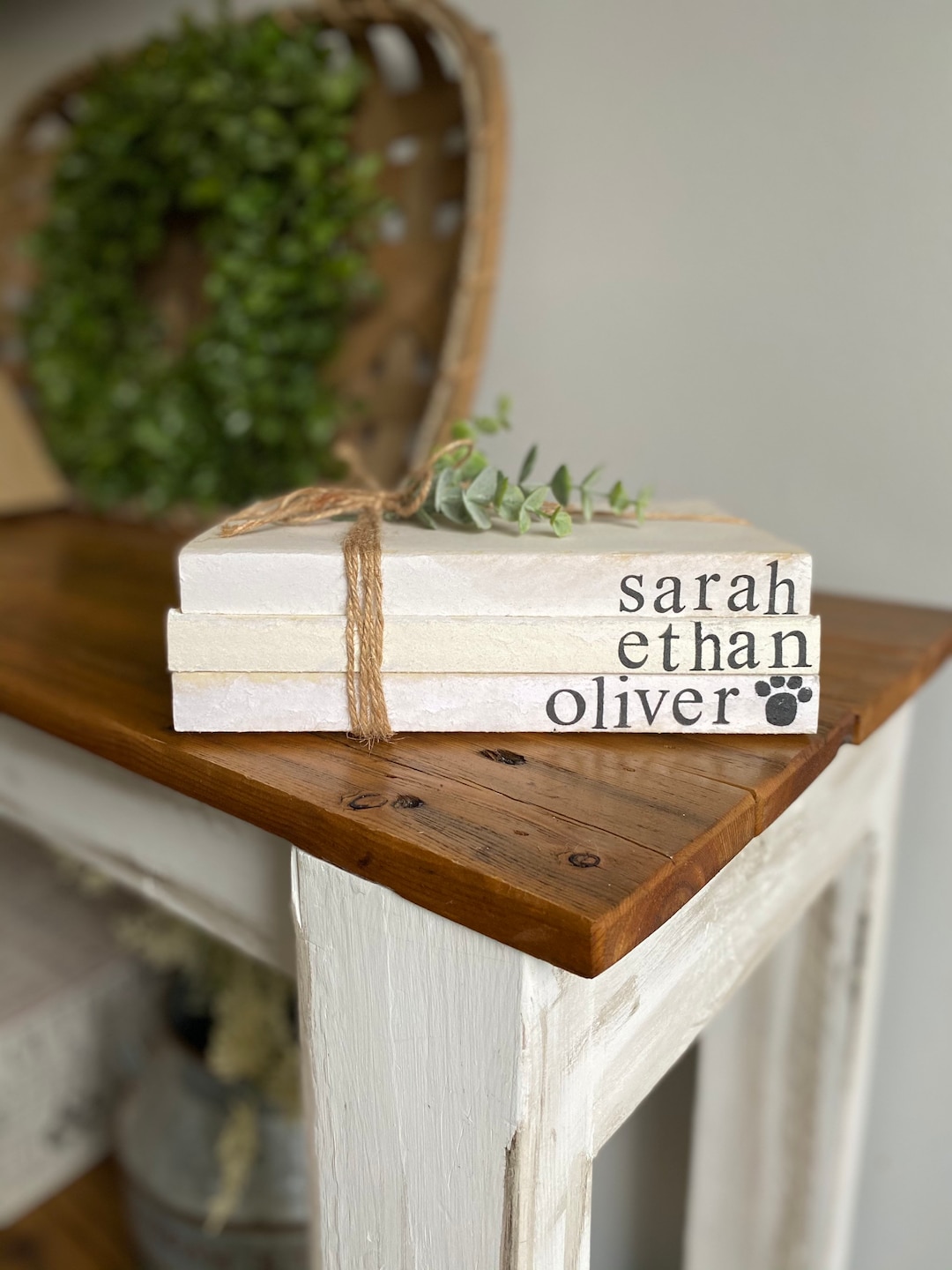 Farmhouse Book Stack- Personalized Books Hand Stamped With Names or ...
