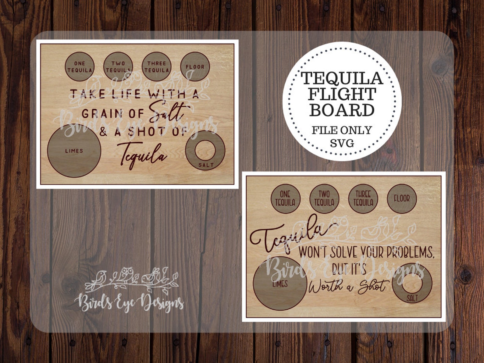 Tequila Flight Board file ONLY Customizable W/ TWO Etsy