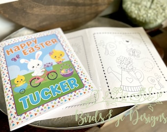 Libros para colorear de Pascua personalizados / Relleno de cesta de Pascua