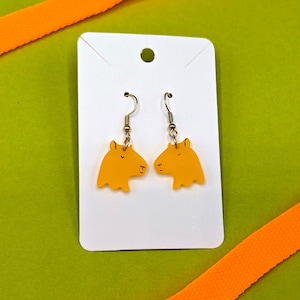 Capybara Acryltropfen Ohrringe, Bunte Tier Statement Ohrringe, Capybara Liebhaber Geschenk, Einzigartiger Tier Schmuck, Nagetier Ohrringe