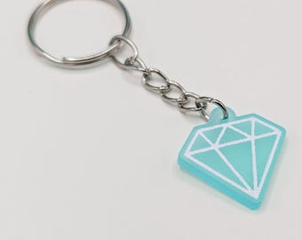 SHINee Diamond Blue and White Acrylic Keychain Keyring, SHINee Fan Accessory Gift, Shawol Gift, K-Pop Keychain Keyring