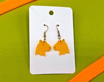 Capybara Acryltropfen Ohrringe, Bunte Tier Statement Ohrringe, Capybara Liebhaber Geschenk, Einzigartiger Tier Schmuck, Nagetier Ohrringe