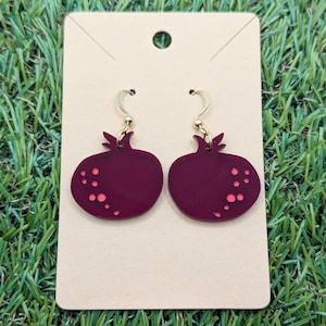 Pomegranate Fruit Drop Earrings, Persephone Greek Mythology Jewelry, Pomegranate Fruit Jewelry, Mediterranean Summer Earrings