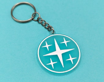 SHINee Five Stars Round Logo Acrylic Keychain Keyring, SHINee Fan Accessory Gift, Shawol Gift, K-Pop Keychain Keyring
