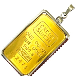 Stainless Steel bezel frame for 1 oz Credit suisse Gold bar  -Pamp Lady Fortuna Gold bar - 1 oz Rosa gold bar