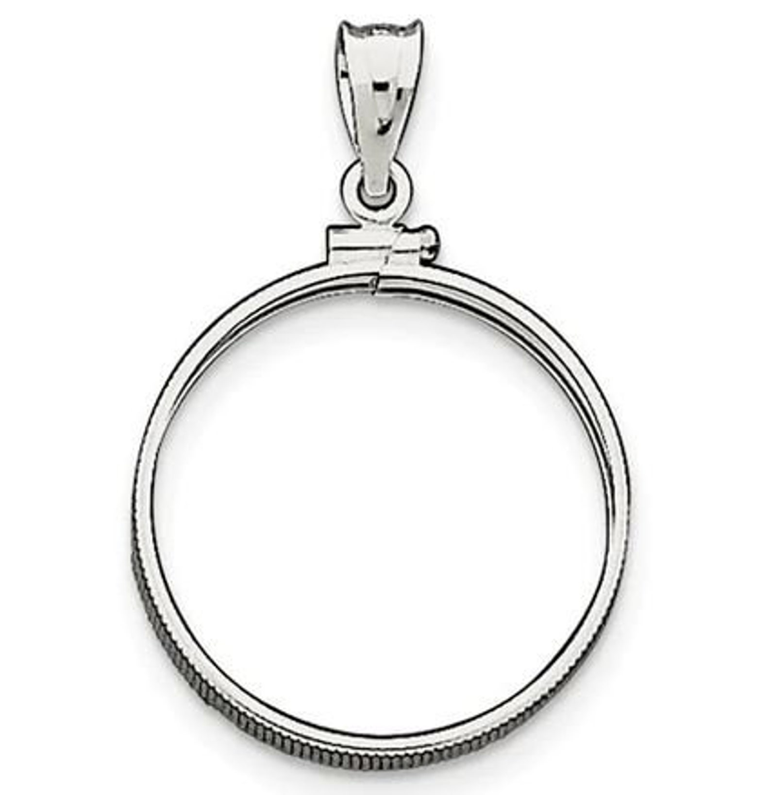Sterling Silver Coin Edge Coin Bezel Frame Mount Pendant for 1 Dollar ...