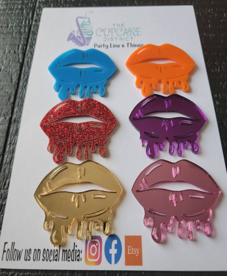 Drip Lips Cupcake and Treat Toppers Etsy