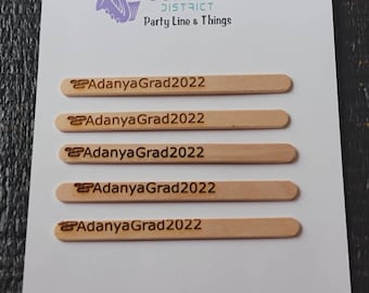 Custom Engraved Standard Wood Popsicle/Cakesiscle/Treat Sticks