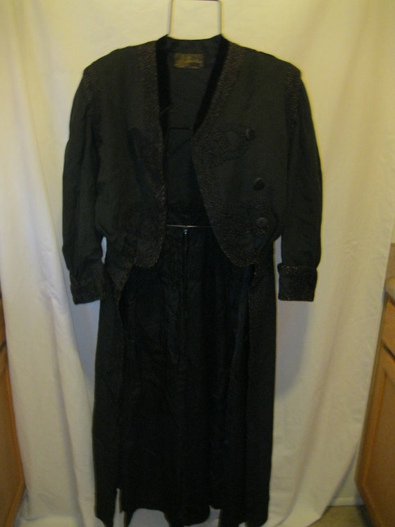 Antique Victorian Wool Jacket Embroidered-Steampun