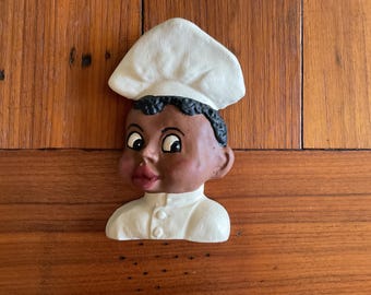 Vintage Handmade African American Resin Hanger Baker