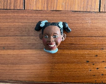 Vintage Handmade African American Resin Magnet (Girl)