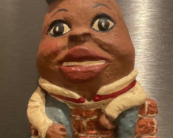 Vintage Handmade African American Resin Magnet (Humpty Dumpty)