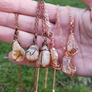 Natural Citrine Necklace, Citrine Jewelry, Crystal Necklace