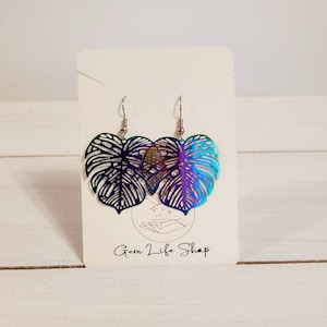 Monstera Earrings, Plant Lover Gift, Plant Jewelry