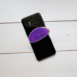 Agate phone grips, Crystal phone stand, Cell phone decor