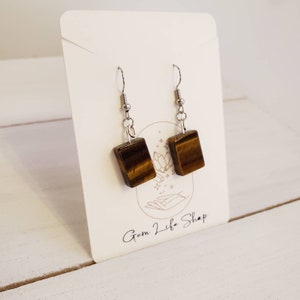 Tigers Eye Dangle Earrings, Tigers Eye Jewelry