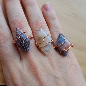 Botswana Agate Ring, Gemstone Ring, Statement Ring