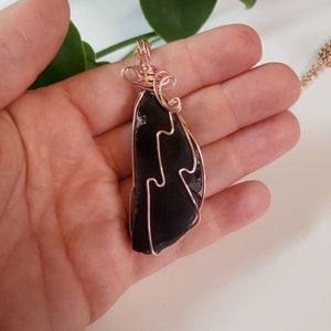 Obsidian Necklace, Raw Black Obsidian Pendant, Protection Stone Necklace, Black Stone Necklace, Minimalist Jewelry