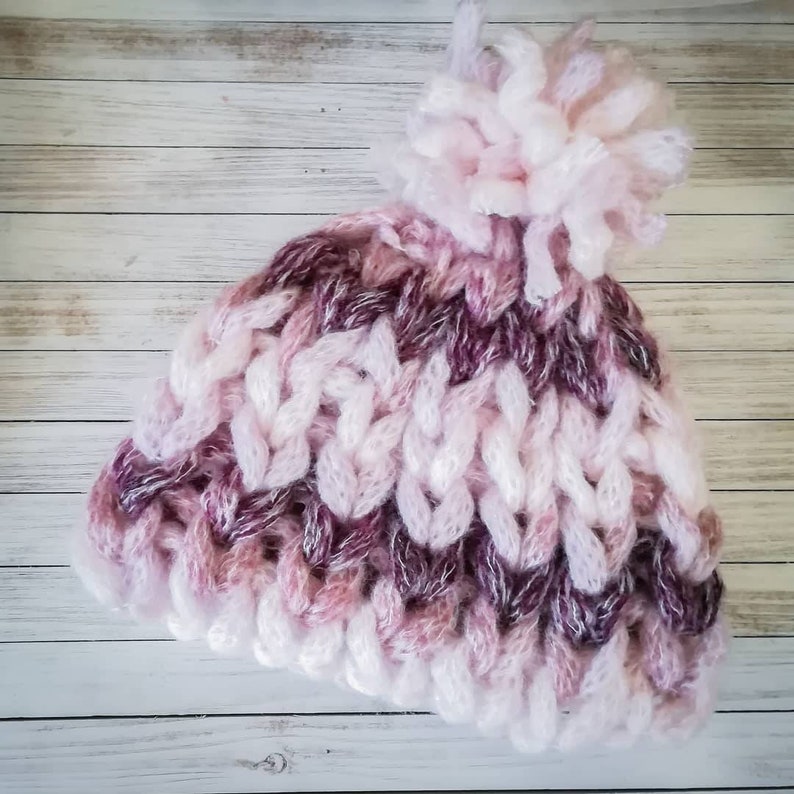 Chunky knit wool blend hat