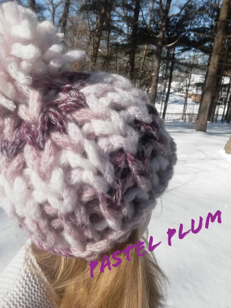 Chunky knit wool blend hat