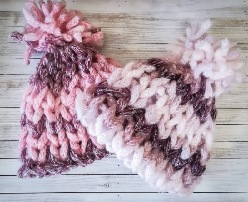 Chunky knit wool blend hat