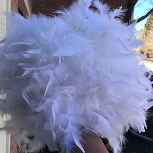 Feather Lampshade - White -Made when ordered
