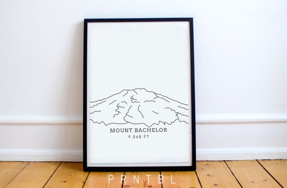 Mount Bachelor Washington Pnw Print Modern Cascade Mountains Etsy