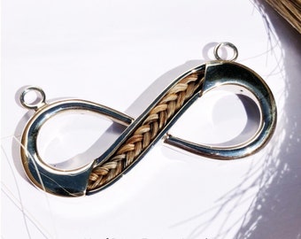 Sterling Silver Infinity Pendant with Horse Hair Inlay