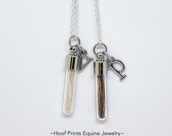 Custom Horsehair/Pet fur/Ashes  Necklace with Stainless Steel TubeVial Pendant