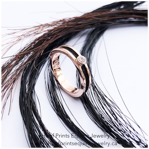 Custom Horse Hair Ring done in YOUR horses hair - Rose Gold - White Gold - Yellow Gold - Sterling Silver