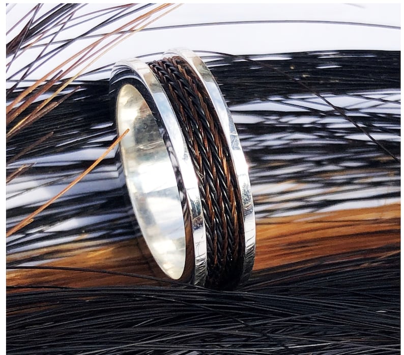 Sterling Silver Horsehair Ring Made From YOUR Own Horses Hair Etsy